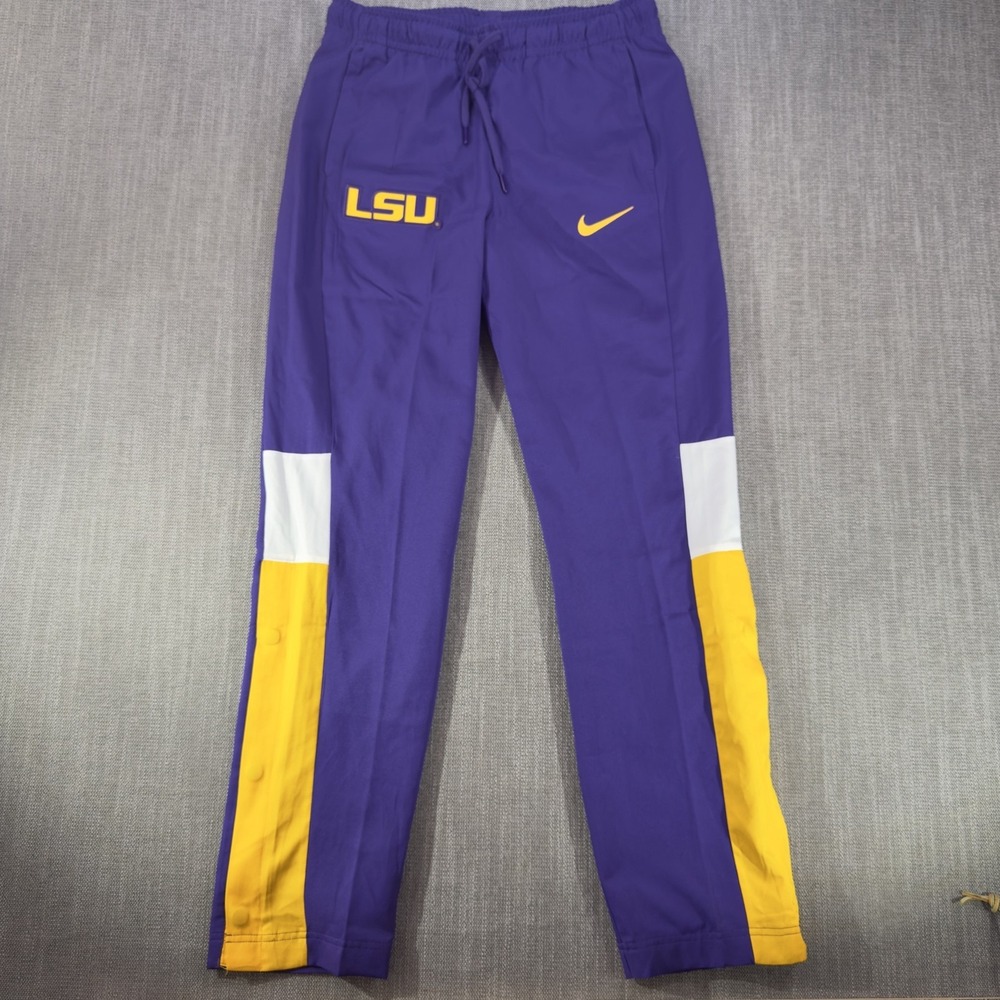 LSU Tigers Track Pants Mens Small Purple NCAA Basketball Nike Dri-FIT Warm Up